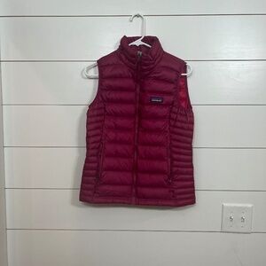 Patagonia down sweater vest, size small, magenta-pink